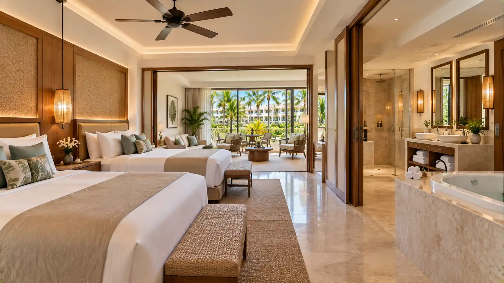Master Suite with Two Double Beds